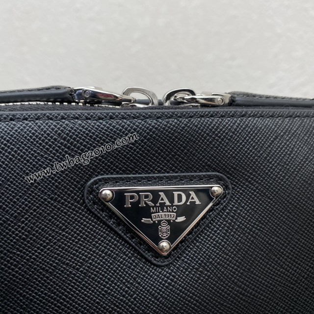 Prada專櫃新款相機包2VH070 普拉達新盒子造型相機包黑色皮革斜挎包 csp1732